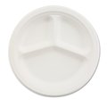 Chinet Paper Dinnerware, 3-Comp Plate, 9 1/4" dia, White, PK500 21228